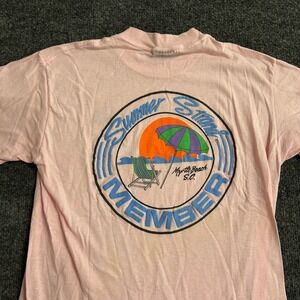 Touch of Gold T-Shirt Mens Size L Pink Summer State Member Myrtle Beach SC